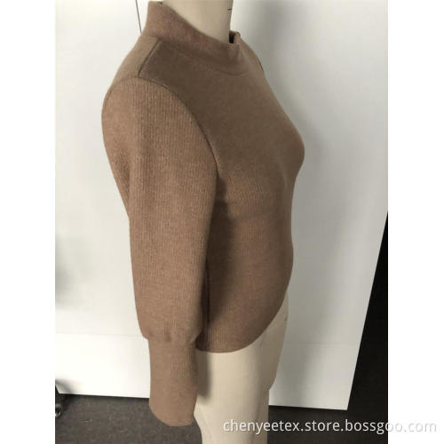 Semi - turtleneck sweater with long sleeves